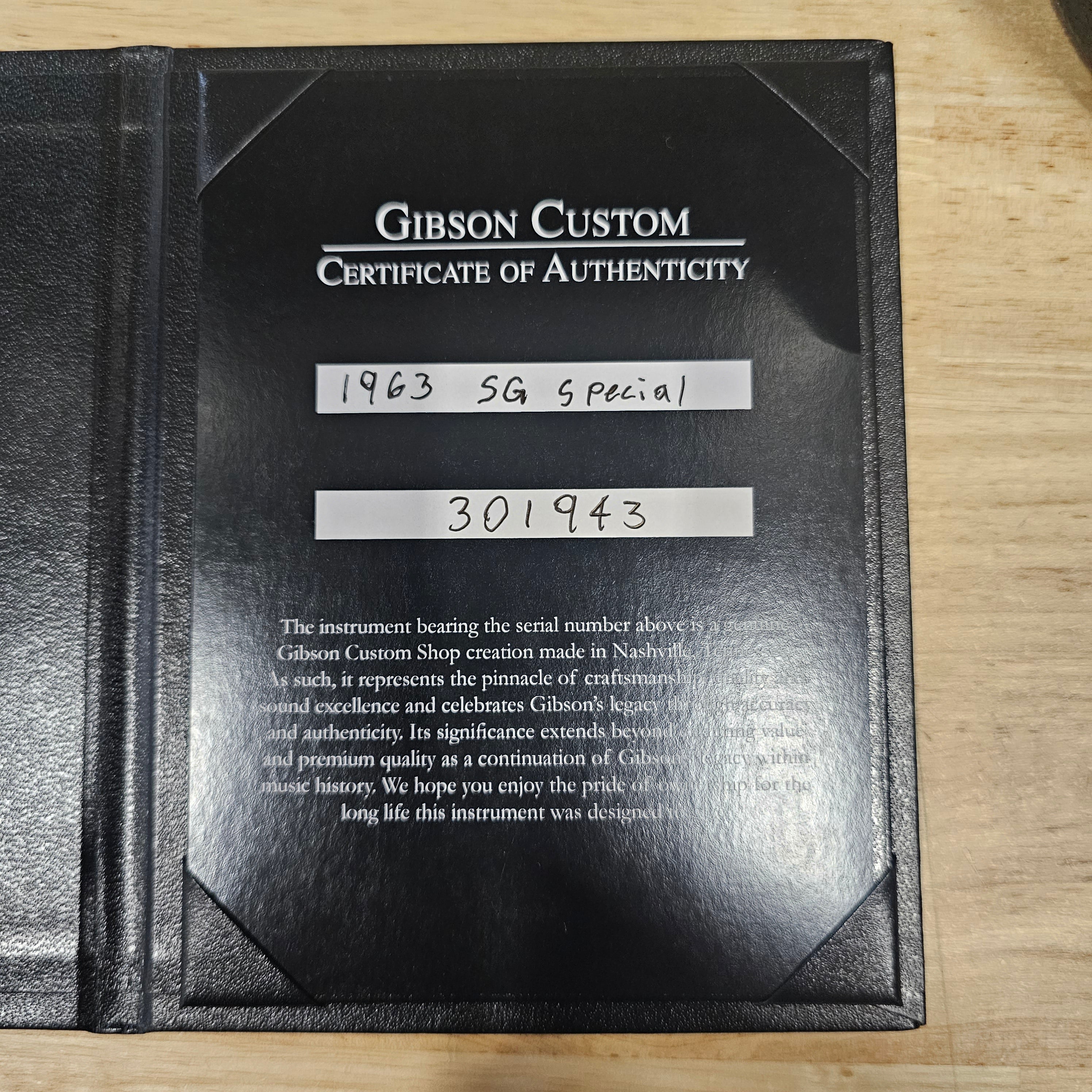 Gibson 1963 SG Special Reissue Cherry Red electric guitar with Certificate of Authenticity