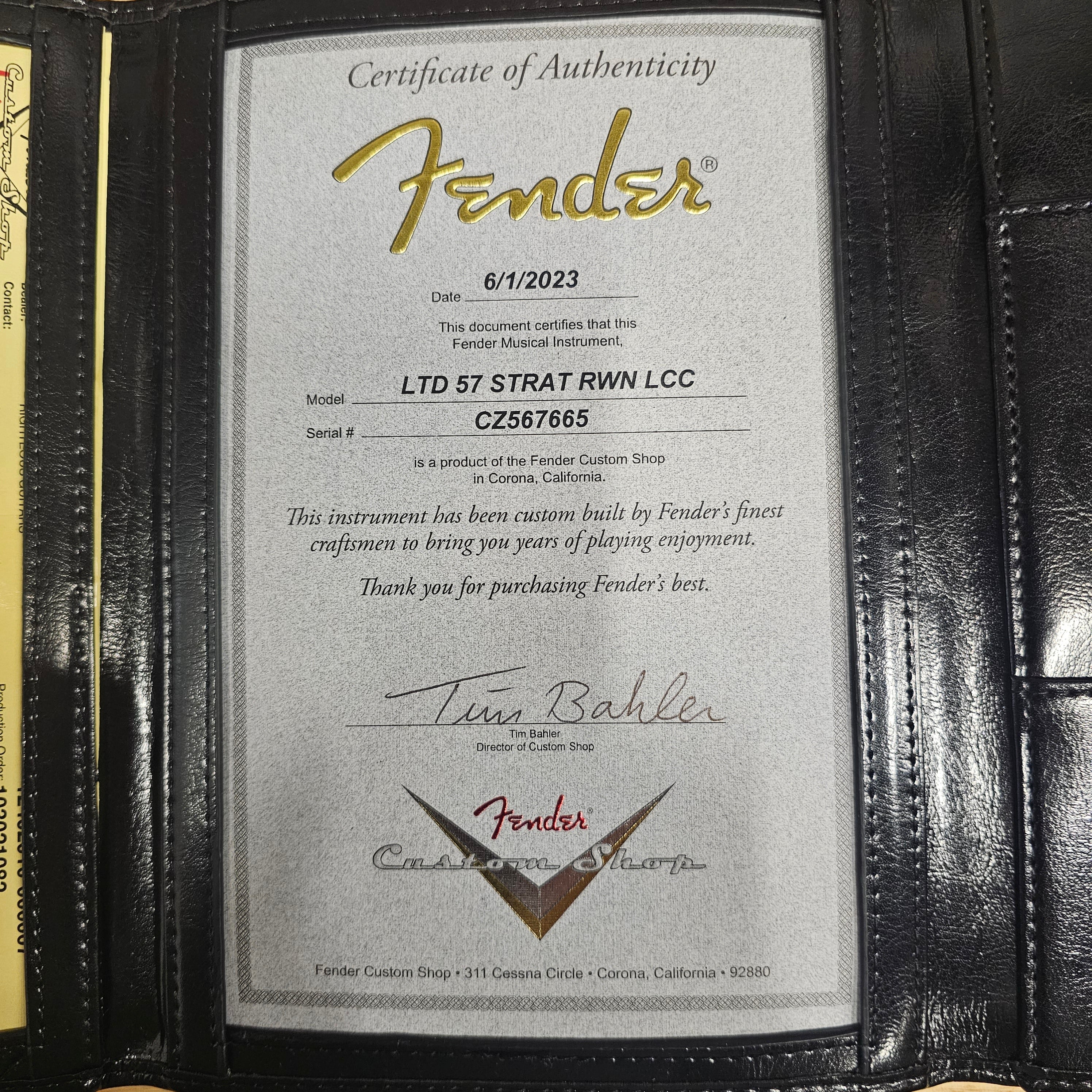 Fender Custom Shop Limited 1957 Stratocaster electric guitar aged black with single-coil pickups