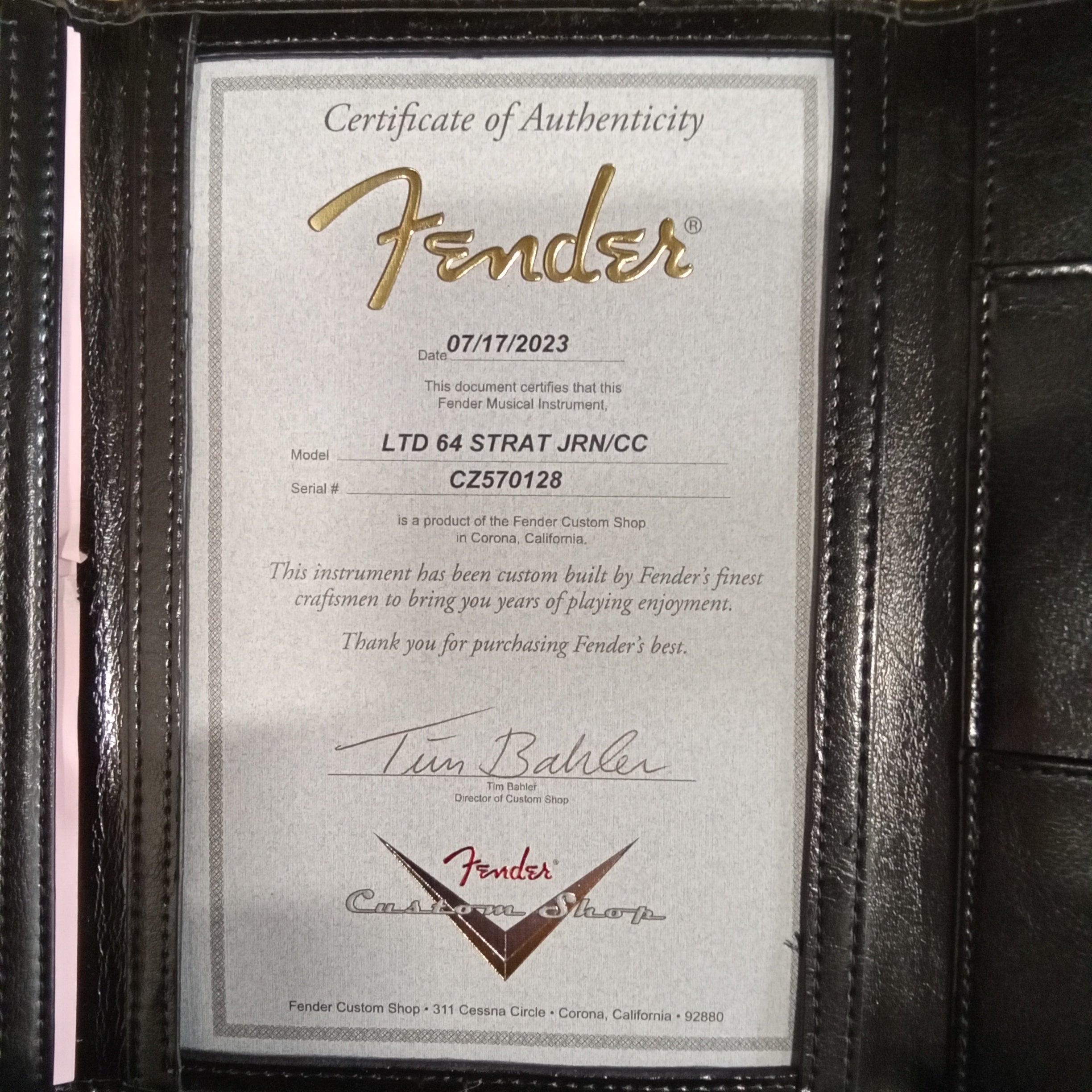 Fender Custom Shop LTD 1964 Stratocaster Journeyman Relic electric guitar Inca Silver with certificate of authenticity