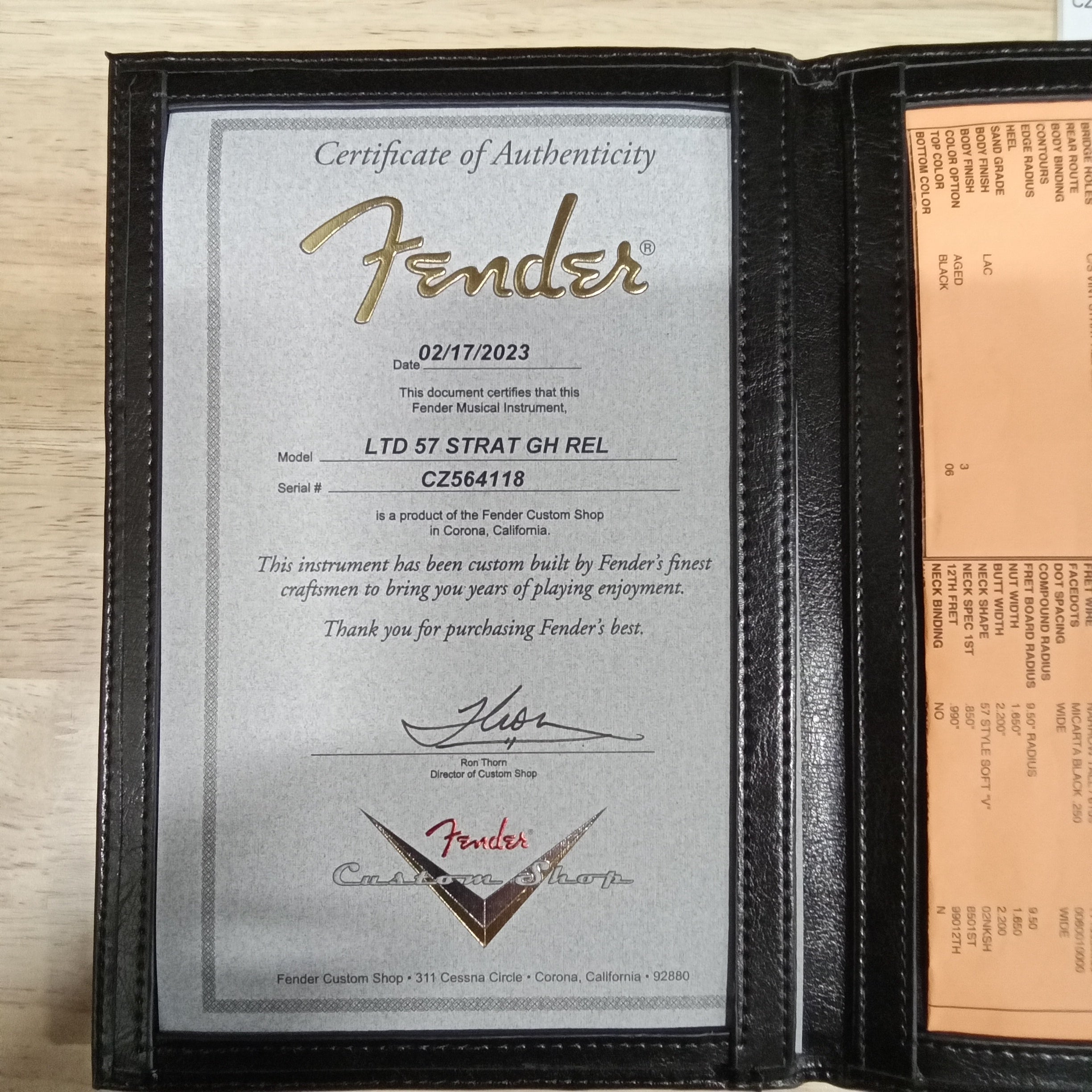 Fender Custom Shop Limited 1957 Stratocaster Relic electric guitar aged black with single-coil pickups