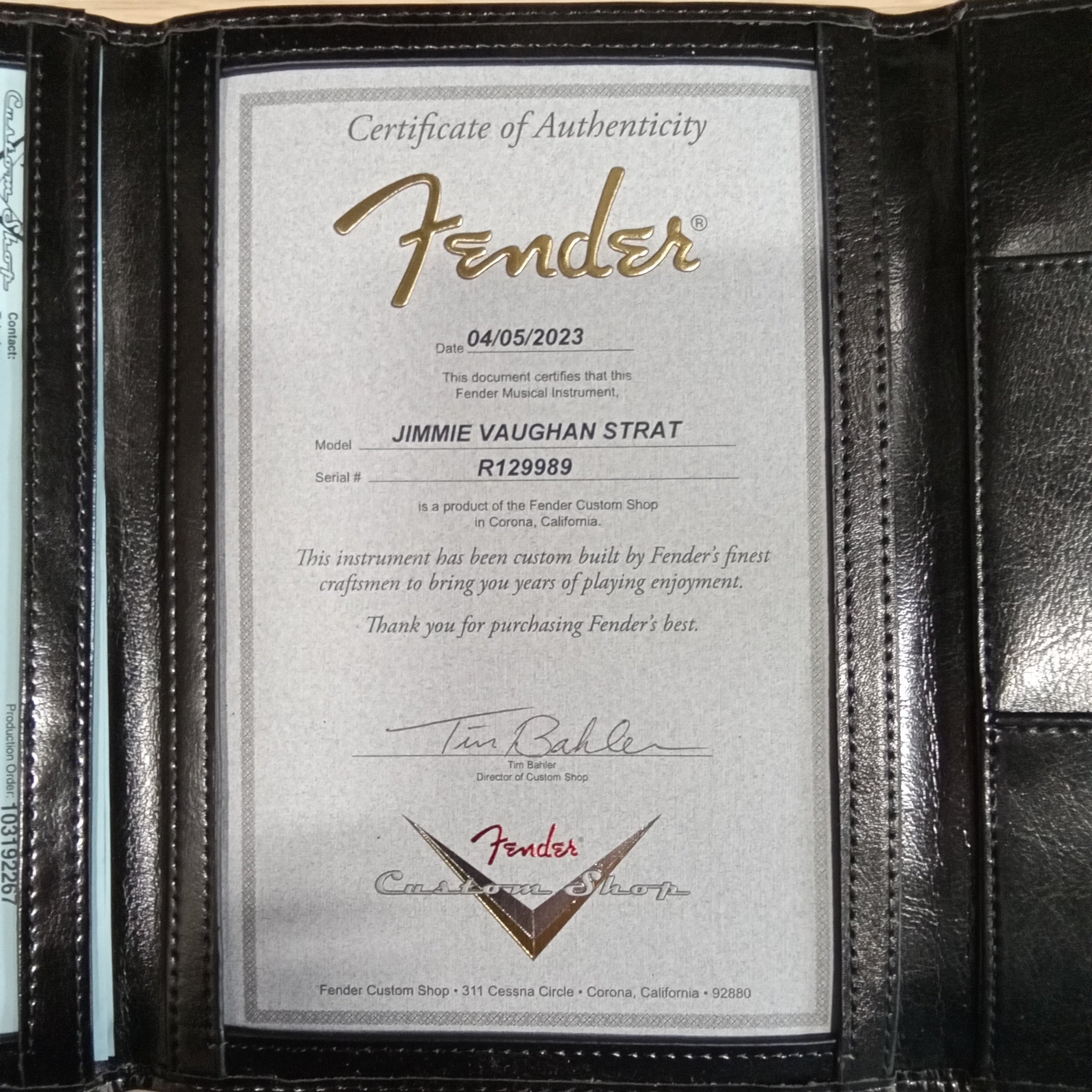 Fender Custom Shop Jimmie Vaughan Stratocaster electric guitar wide fade 2-color sunburst with certificate of authenticity