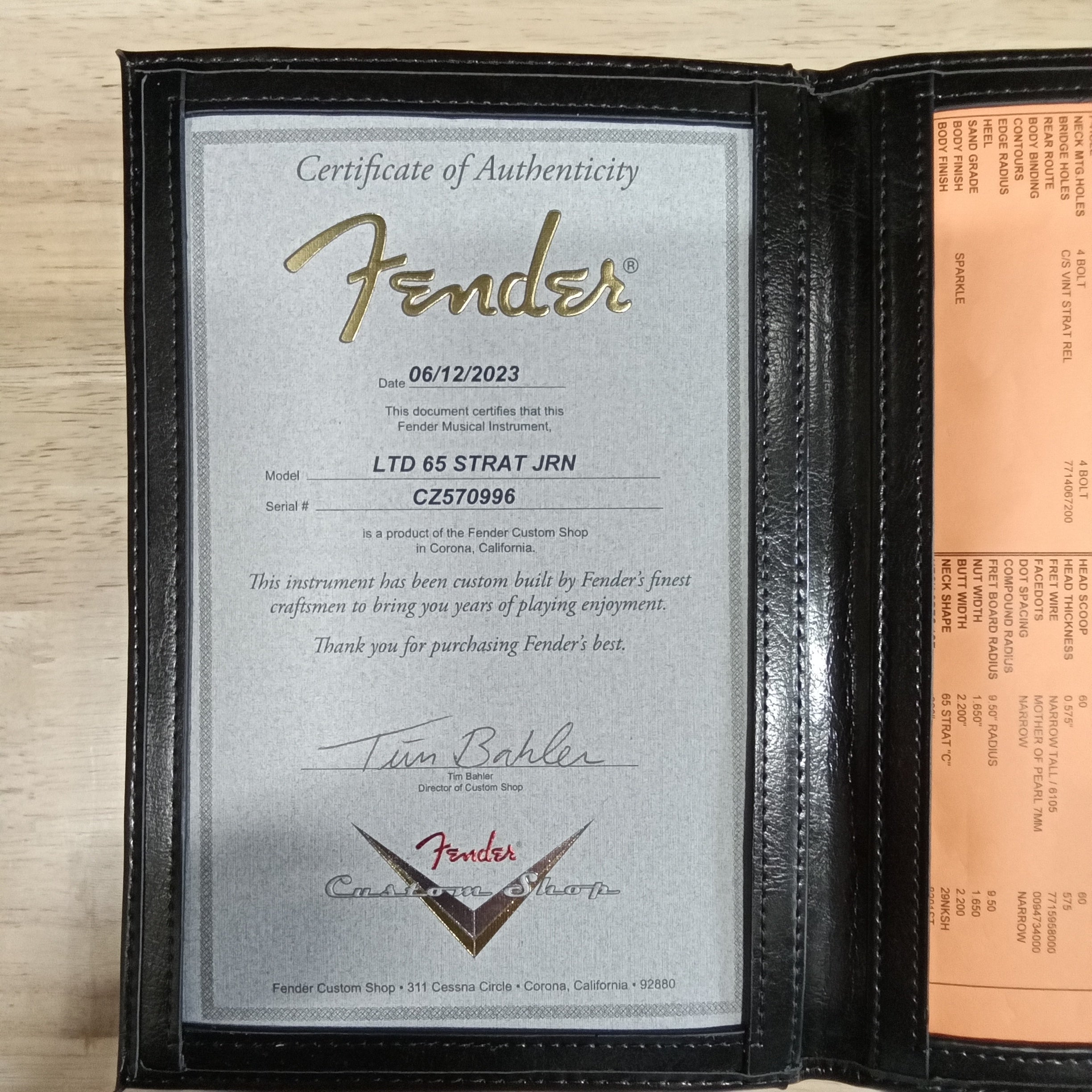 Fender Custom Shop Limited 1965 Stratocaster Journeyman Relic electric guitar aged blue sparkle with certificate of authenticity
