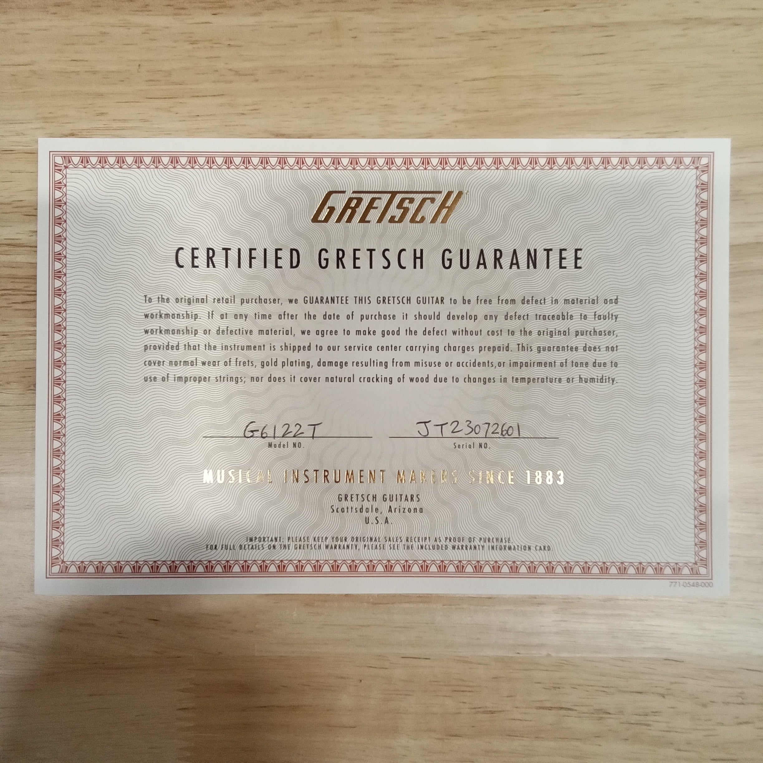 Gretsch G6122T59 Vintage Select '59 Chet Atkins Country Gentleman semi-hollow electric guitar walnut stain with gold hardware