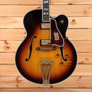 Gibson Super 400 semi-hollow electric guitar tobacco sunburst with dual f-holes and gold hardware