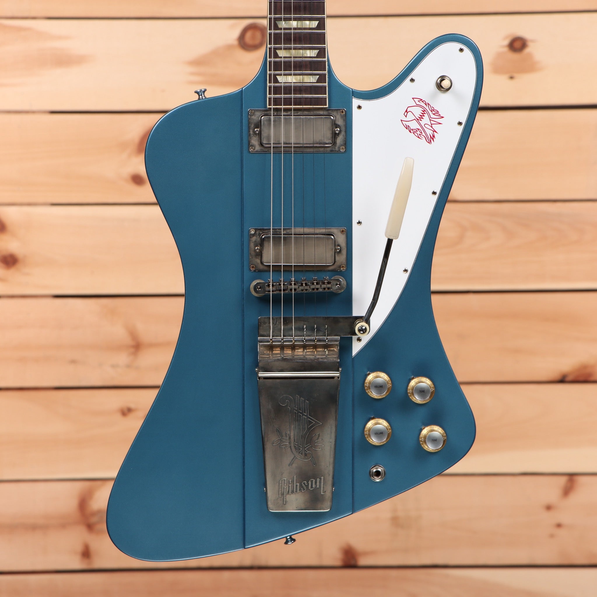 Gibson 1963 Firebird V electric guitar Pelham Blue with Maestro vibrola and dual P90 pickups