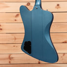 Gibson 1963 Firebird V electric guitar Pelham Blue with Maestro vibrola and black pickguard