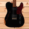 Fender Custom Shop Limited Dual P90 Thinline Telecaster Relic - Aged Black with Aged Natural Back and Sides