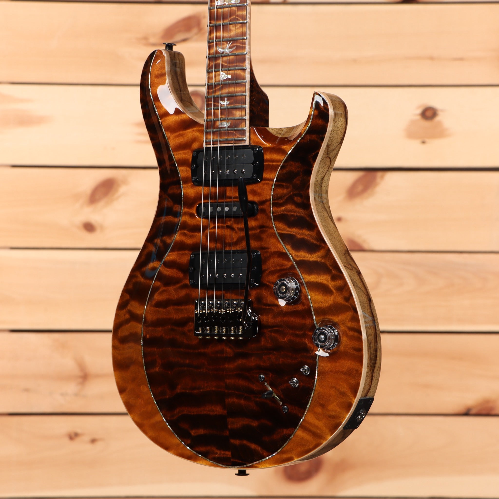 Paul Reed Smith Private Stock Modern Eagle V Sandstorm Fade electric guitar with flamed maple top and dual humbuckers
