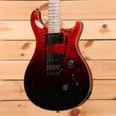 Paul Reed Smith Custom 24 Wood Library electric guitar Fire Red to Gray Black Fade with flamed maple top and humbucker pickups