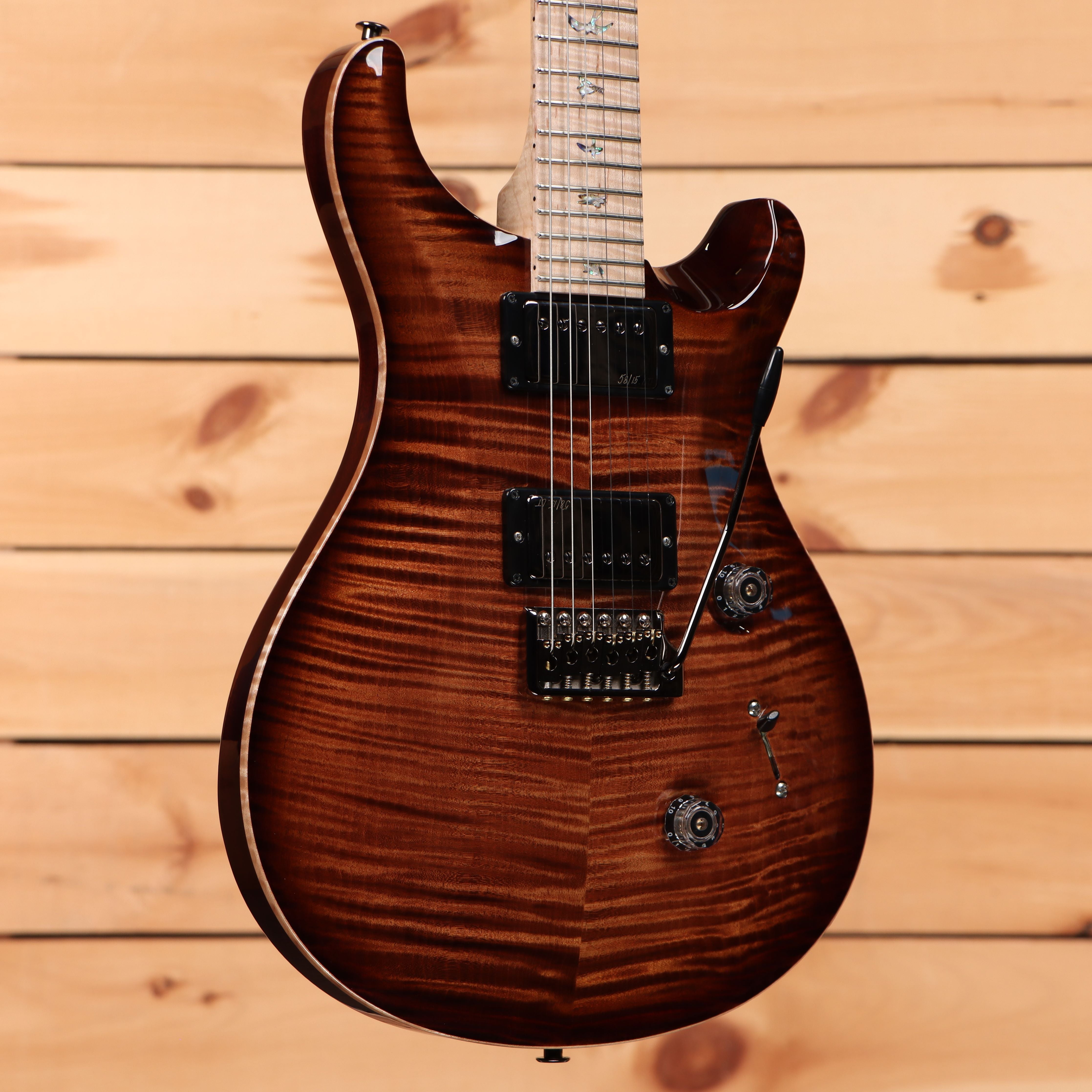 Paul Reed Smith Custom 24 Wood Library electric guitar Copperhead Burst flamed maple top with dual humbuckers