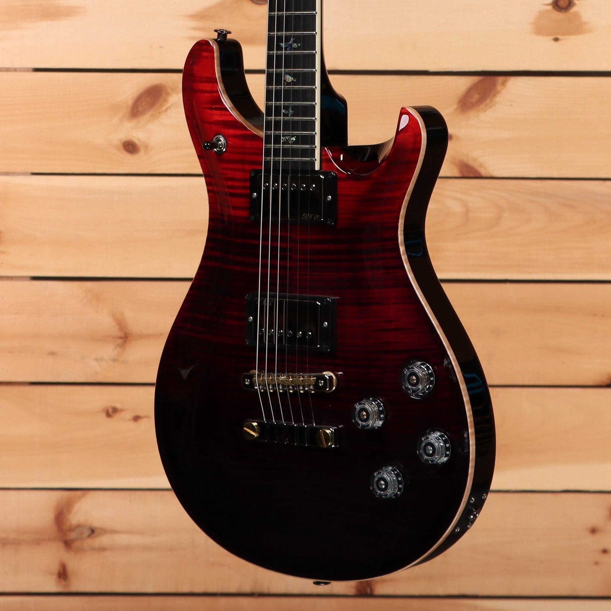 Paul Reed Smith McCarty 594 Wood Library electric guitar Fire Red to Gray Black Fade with African Blackwood and humbucker pickups