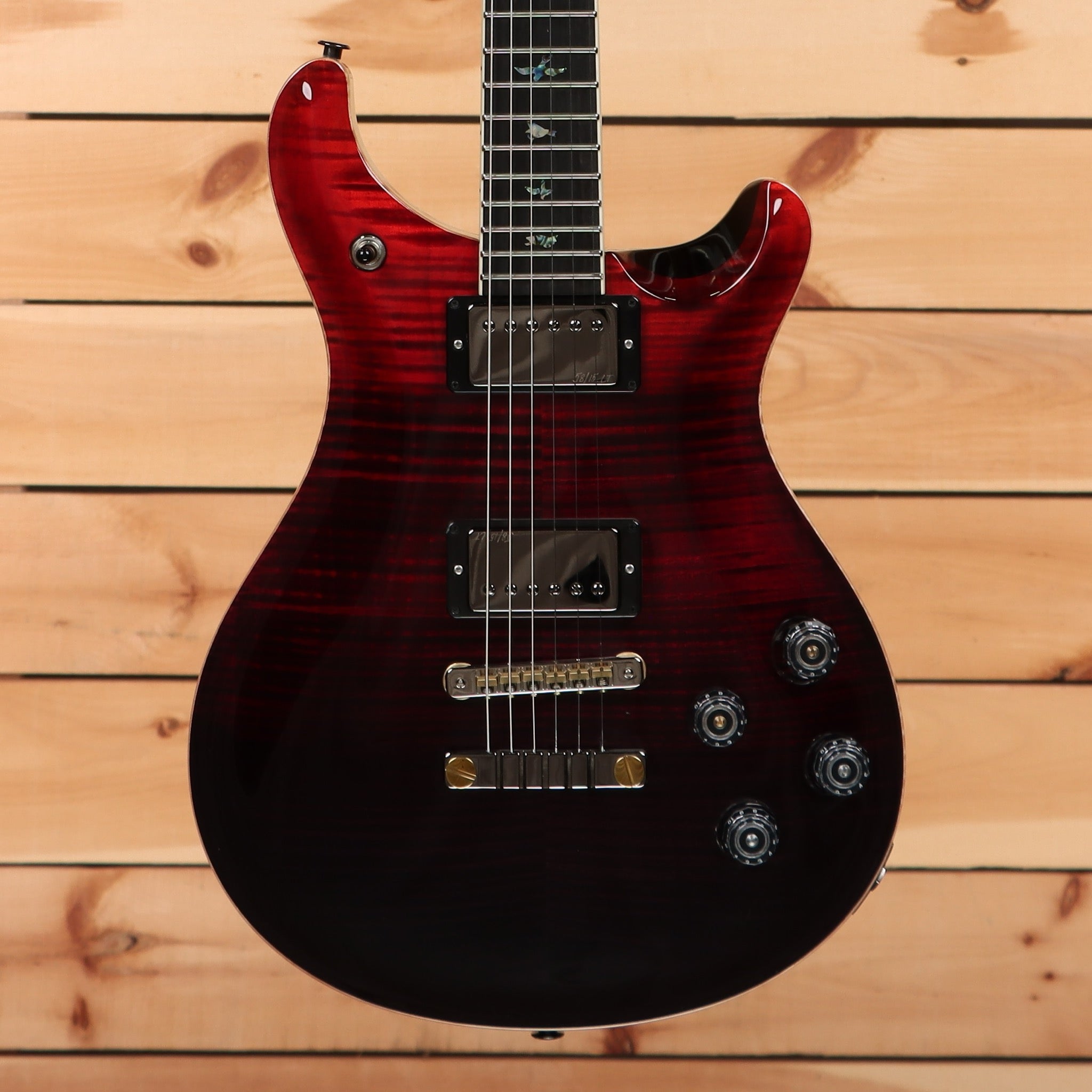 Paul Reed Smith McCarty 594 electric guitar fire red to gray black fade African blackwood with dual humbuckers