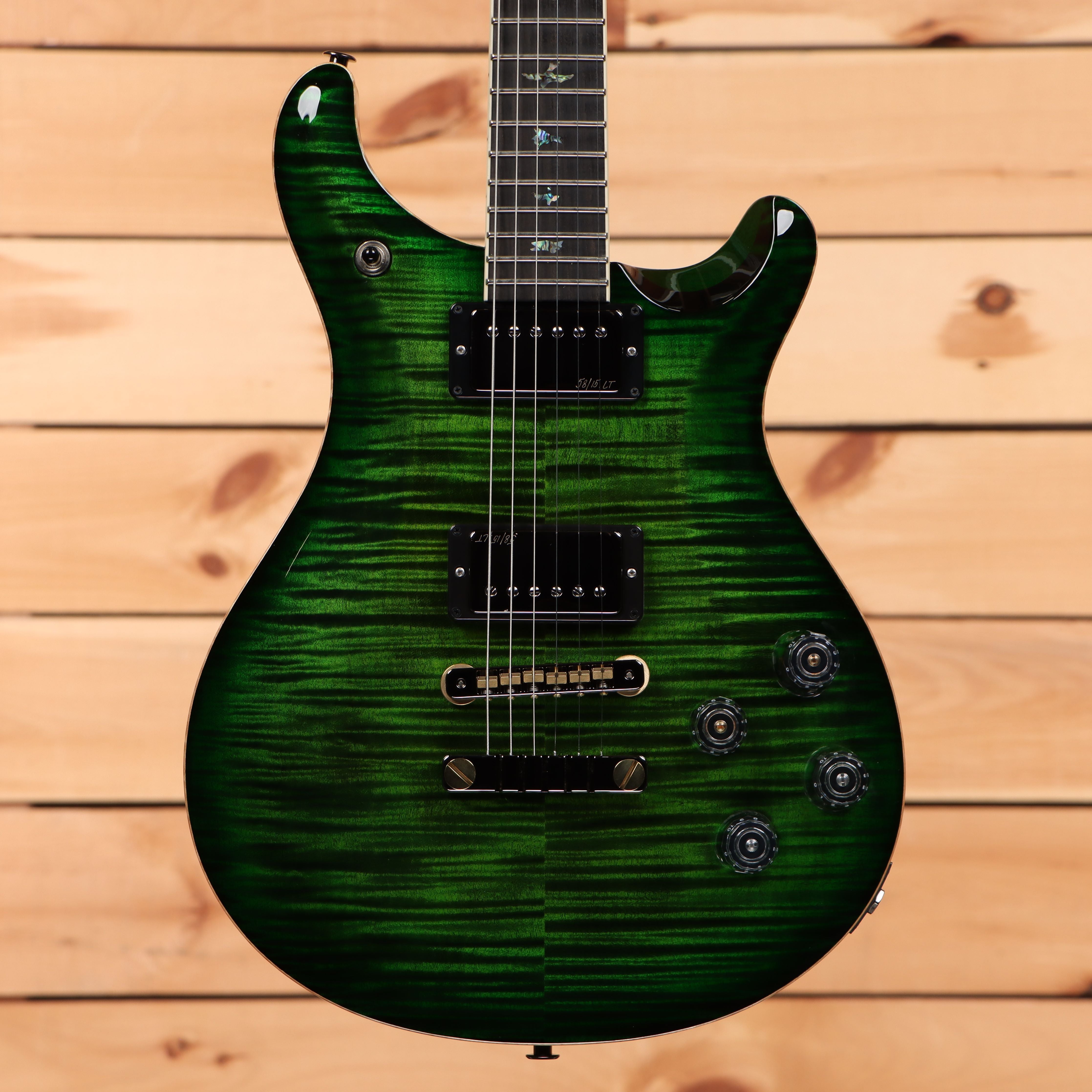 Paul Reed Smith McCarty 594 Wood Library electric guitar Jade with Jade Burst finish and flamed maple top