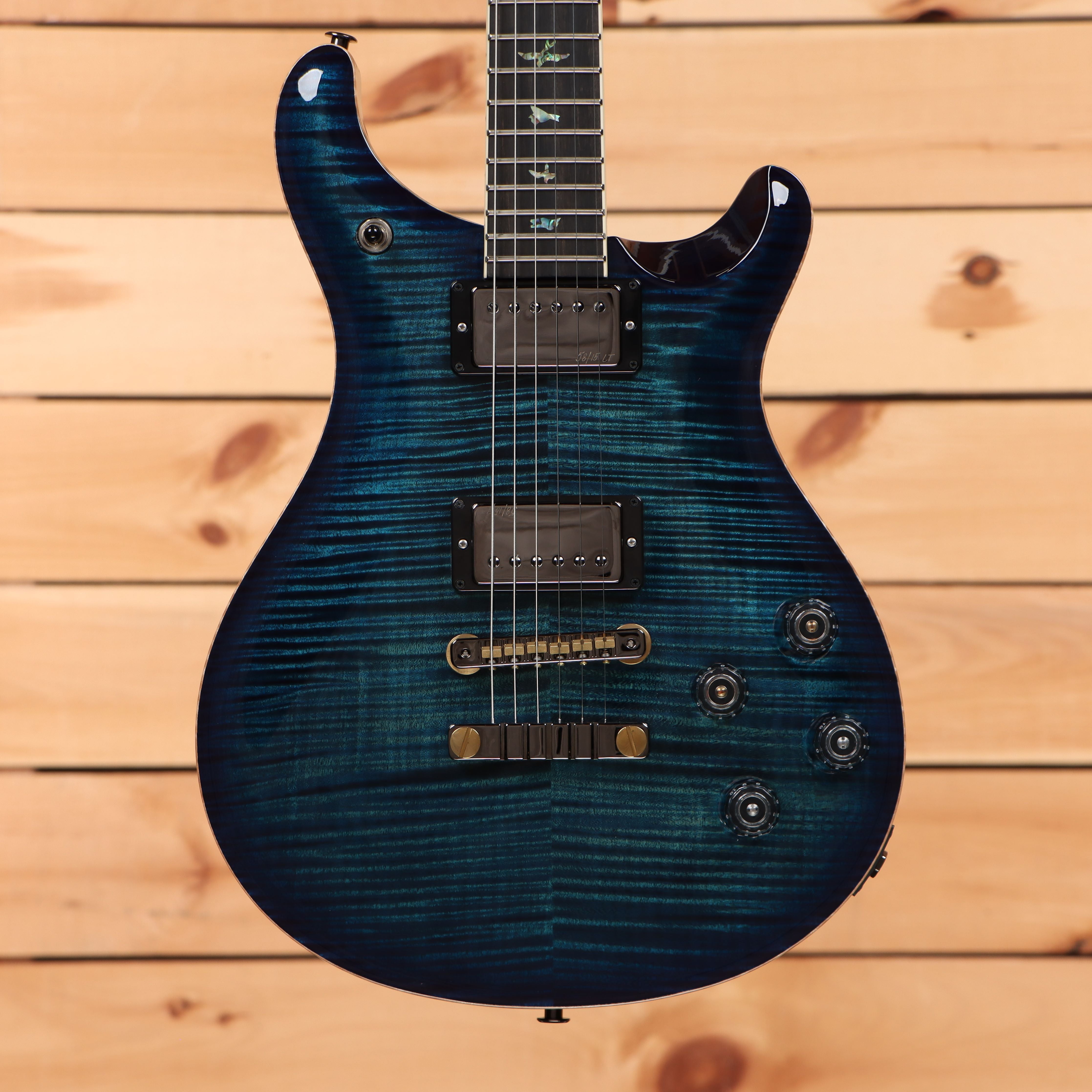 Paul Reed Smith McCarty 594 Wood Library electric guitar Cobalt Blue with flamed maple top and dual humbuckers