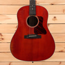 Eastman E10SSV dreadnought acoustic guitar antique red finish with black pickguard