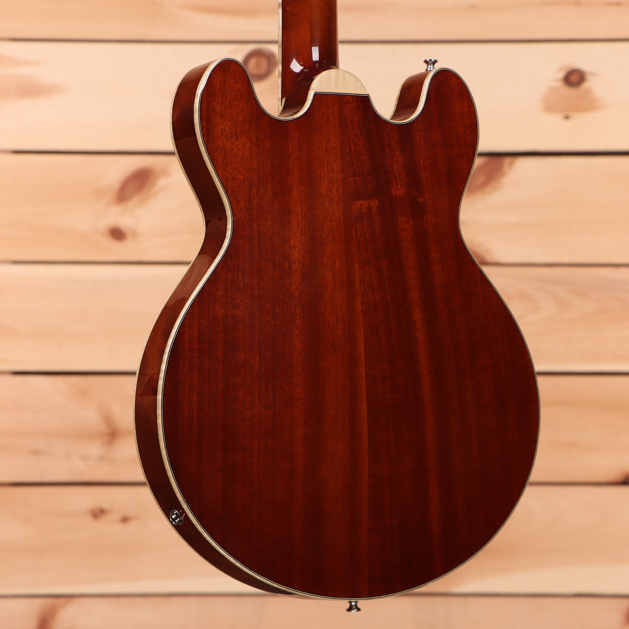 Eastman T184MX semi-hollow electric guitar goldburst finish with maple binding and f-holes