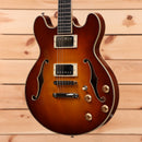 Eastman T184mx semi-hollow electric guitar Goldburst with dual humbucker pickups and f-holes