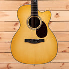 Santa Cruz OM Custom Buttered Toast Sunburst acoustic guitar with cutaway and rosewood fretboard