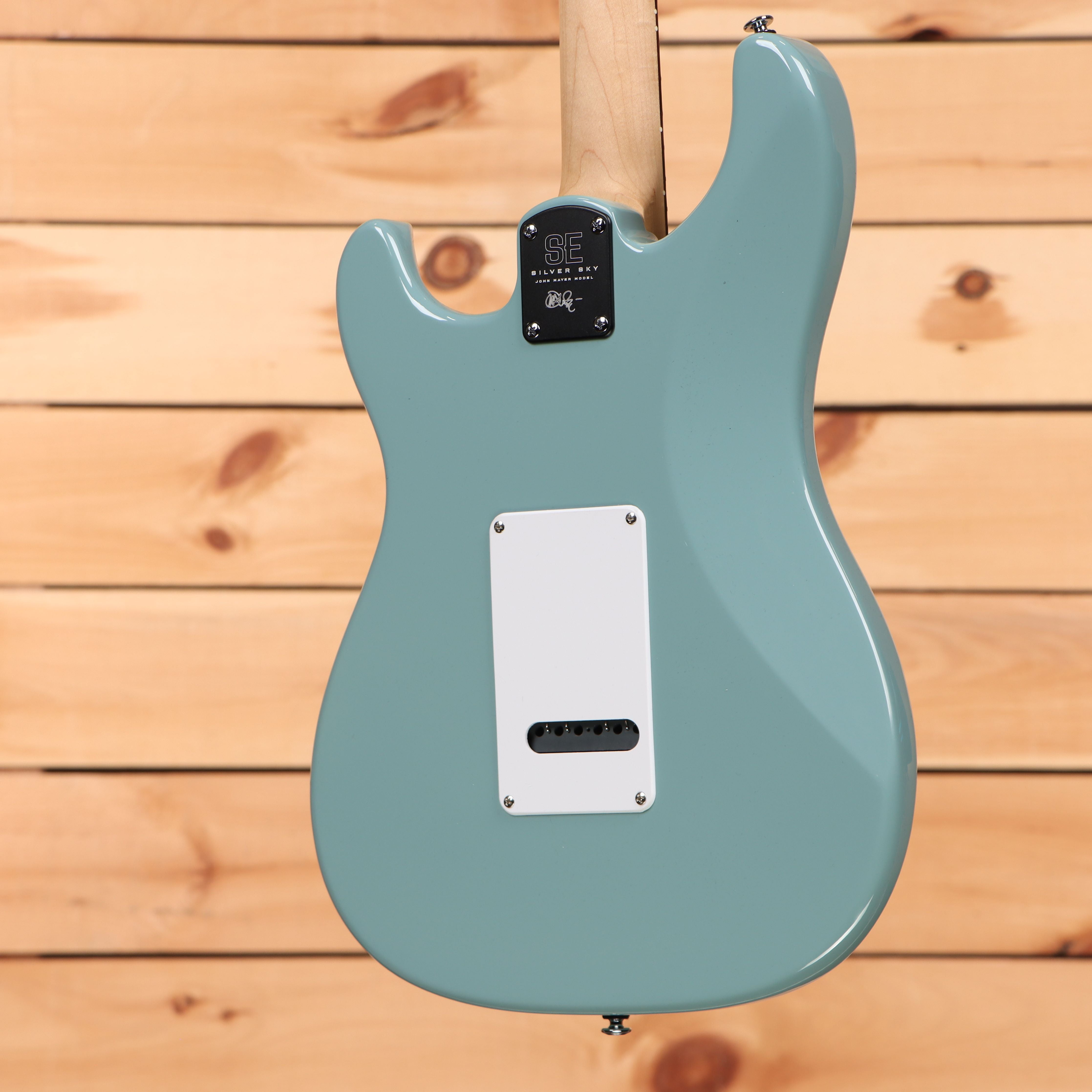Paul Reed Smith SE Silver Sky electric guitar Stone Blue with white pickguard and single-coil pickup