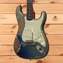 Fender Custom Shop Masterbuilt Dale Wilson 1961 Stratocaster electric guitar Heavy Relic Dark Lake Placid Blue with single-coil pickups