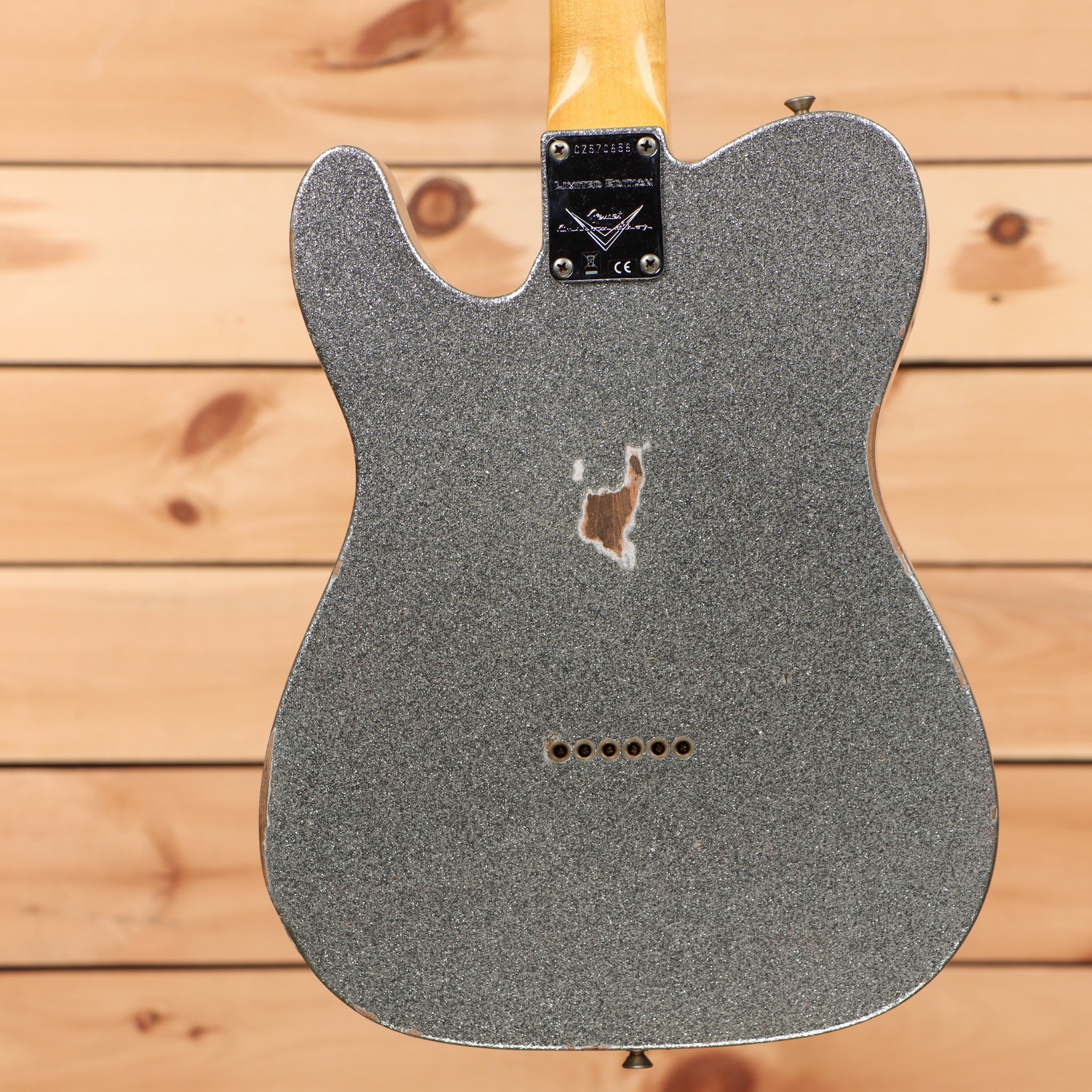 Fender Custom Shop Limited 1961 Telecaster Relic electric guitar aged silver sparkle with single-coil pickups
