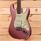 Fender Custom Shop Ltd 1964 Stratocaster Journeyman Closet Classic Relic electric guitar Burgundy Mist Metallic with single-coil pickups