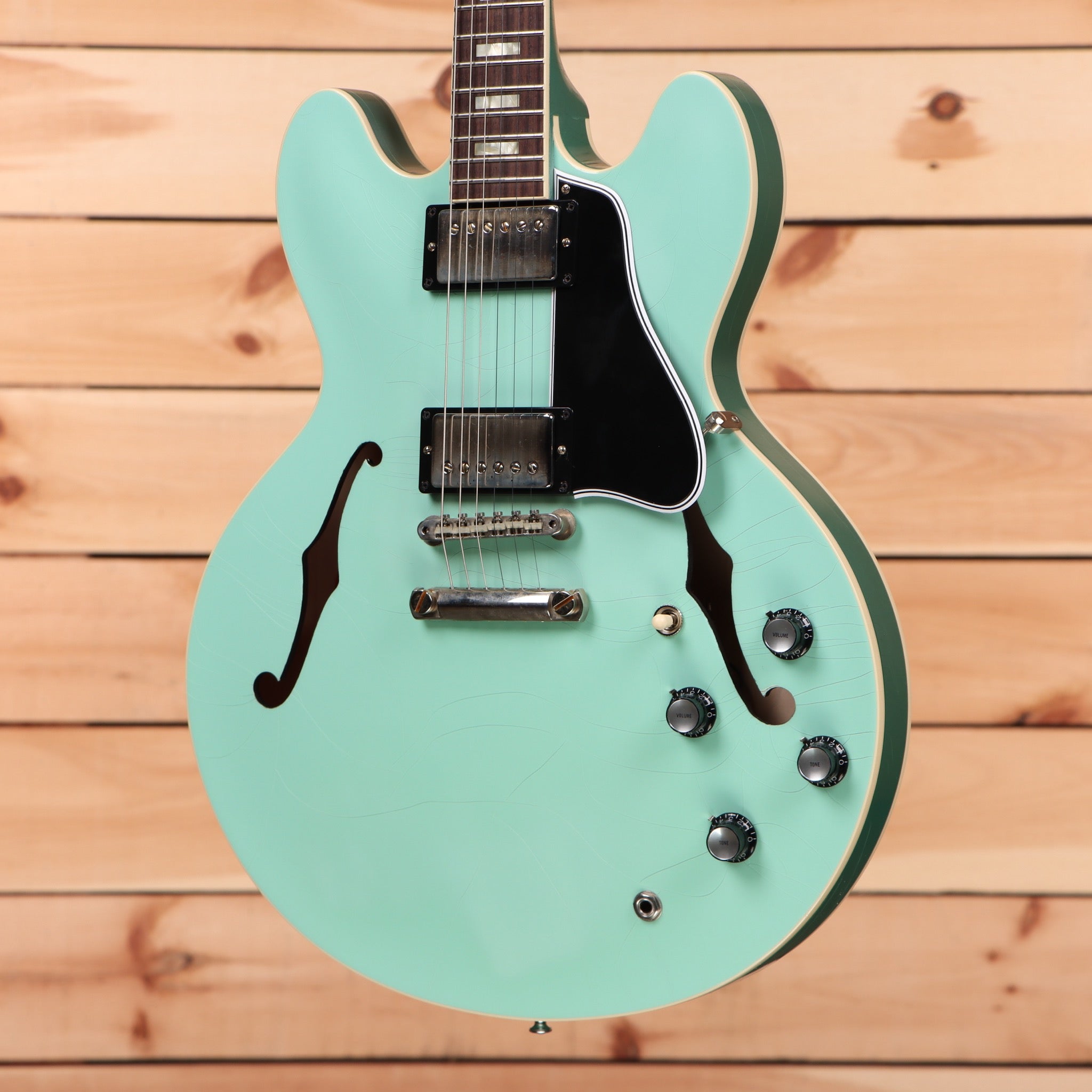 Gibson PSL-1964 ES-335 semi-hollow electric guitar Kerry Green aged finish with dual humbuckers and f-holes