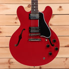 Gibson 1959 ES-335 semi-hollow electric guitar cardinal red with black pickguard and f-holes