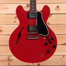 Gibson 1959 ES-335 semi-hollow electric guitar cardinal red with f-holes and dual humbuckers