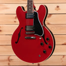 Gibson 1959 ES-335 semi-hollow electric guitar Cardinal Red with f-holes and dual humbuckers