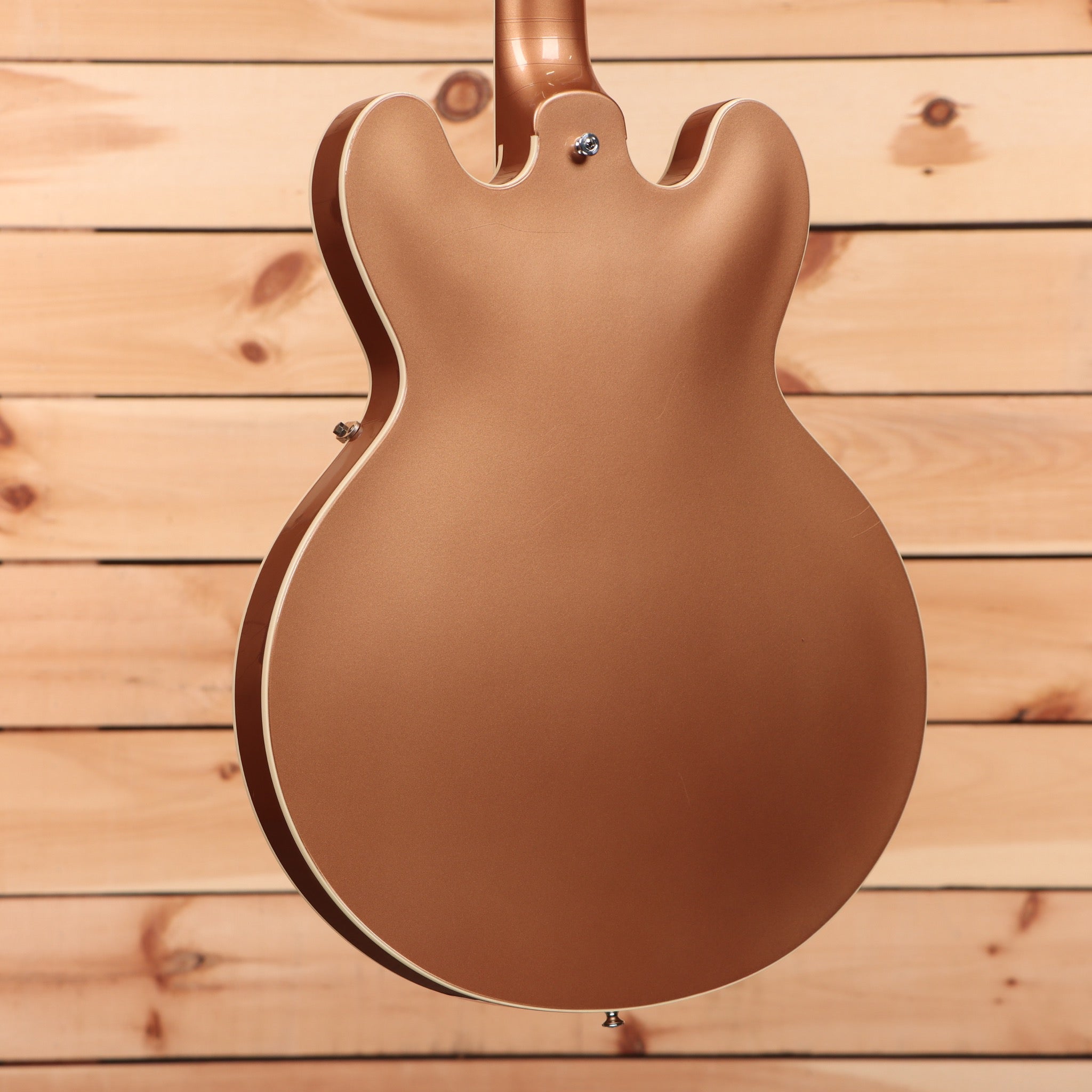 Gibson ES-335 Ultra-Light semi-hollow electric guitar Aged Copper with white binding and single cutaway