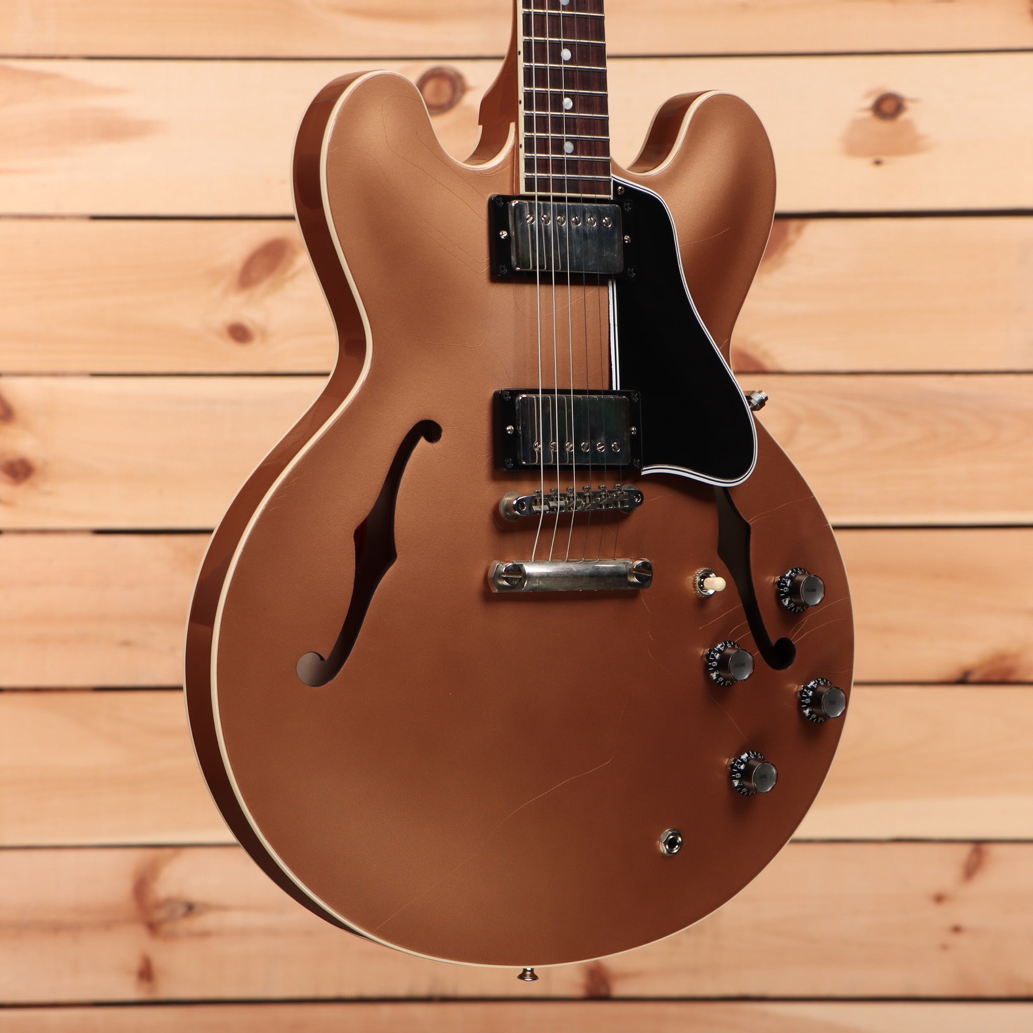 Gibson PSL-1961 ES-335 semi-hollow electric guitar aged copper with dual humbuckers and f-holes