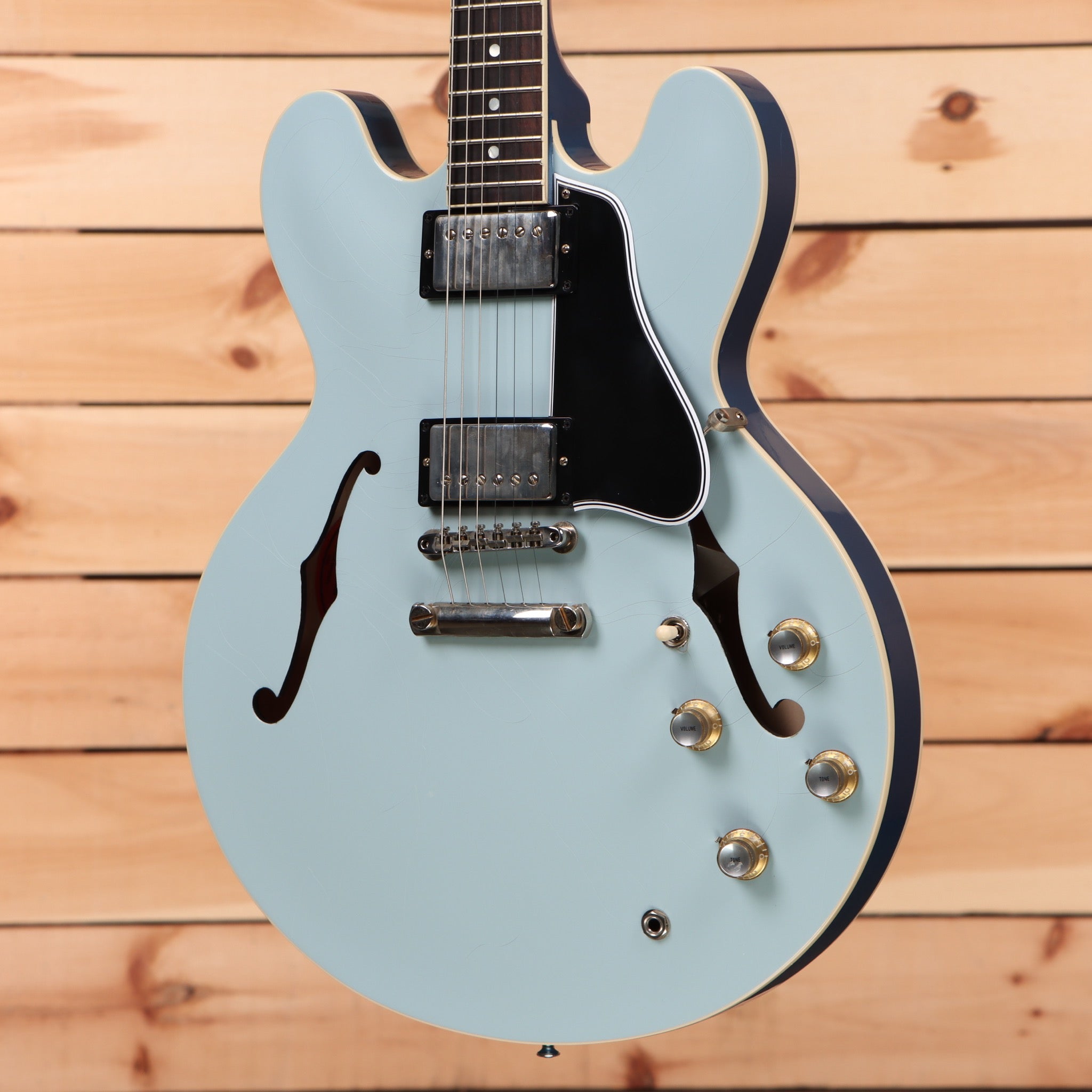 Gibson PSL-1961 ES-335 semi-hollow electric guitar Frost Blue aged finish with dual humbuckers and f-holes
