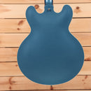 Gibson PSL-1961 ES-335 semi-hollow electric guitar Frost Blue with f-holes and dual humbuckers