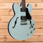 Gibson PSL-1961 ES-335 semi-hollow electric guitar Frost Blue with f-holes and gold hardware