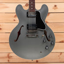 Gibson PSL-1961 ES-335 semi-hollow electric guitar Aged Silver Poly with dual humbuckers and f-holes
