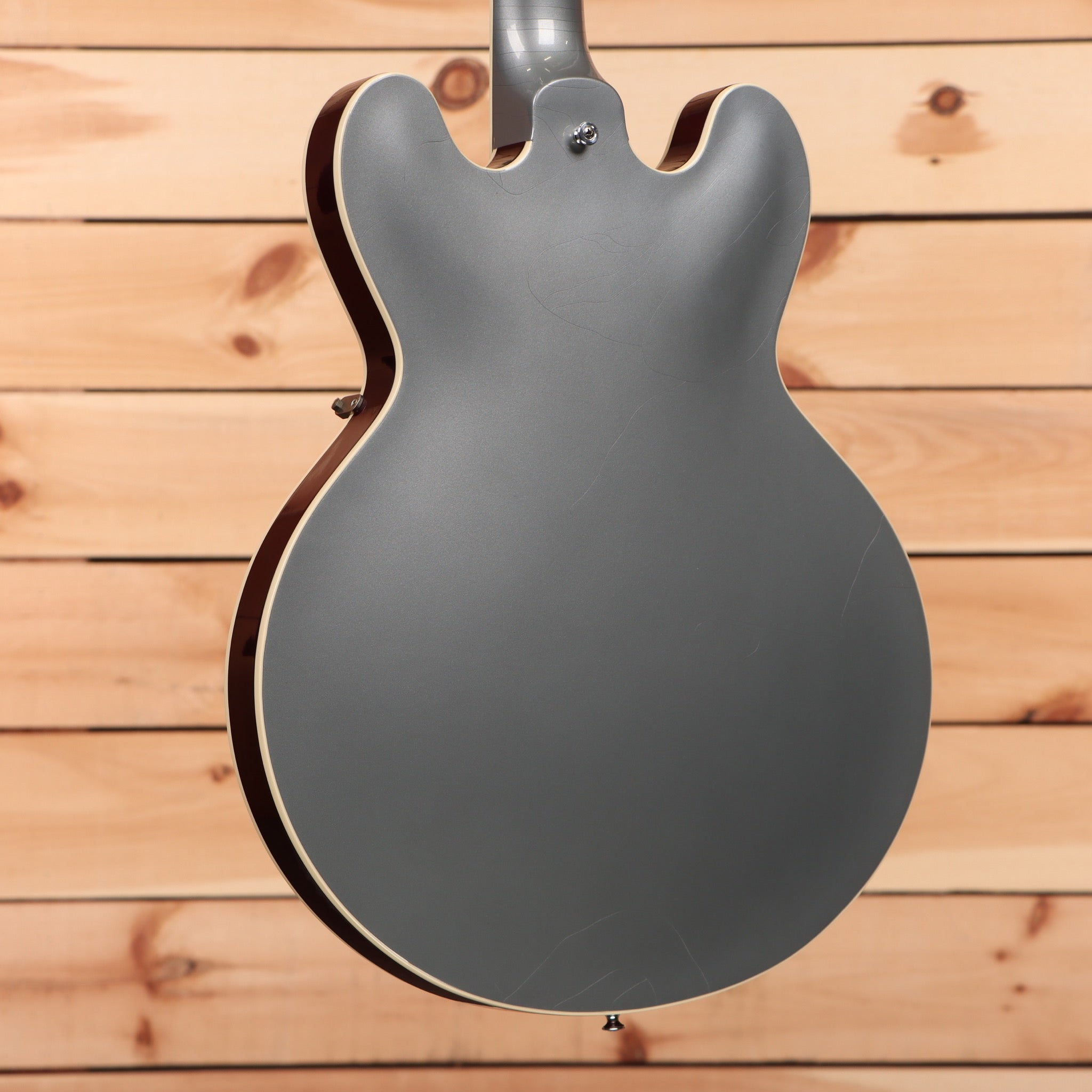 Gibson PSL-1961 ES-335 semi-hollow electric guitar Aged Silver Poly with Sparkling Burgundy back and sides