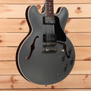 Gibson PSL-1961 ES-335 semi-hollow electric guitar Aged Silver Poly with f-holes and dual humbuckers
