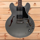 Gibson PSL-1961 ES-335 semi-hollow electric guitar Aged Silver Poly with f-holes and dual humbuckers