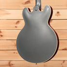 Gibson PSL-1961 ES-335 Ultra-Light semi-hollow electric guitar Aged Silver Poly with Sparkling Burgundy binding