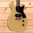 Gibson 1958 Les Paul Junior double-cut electric guitar TV Yellow with P90 pickup and black pickguard