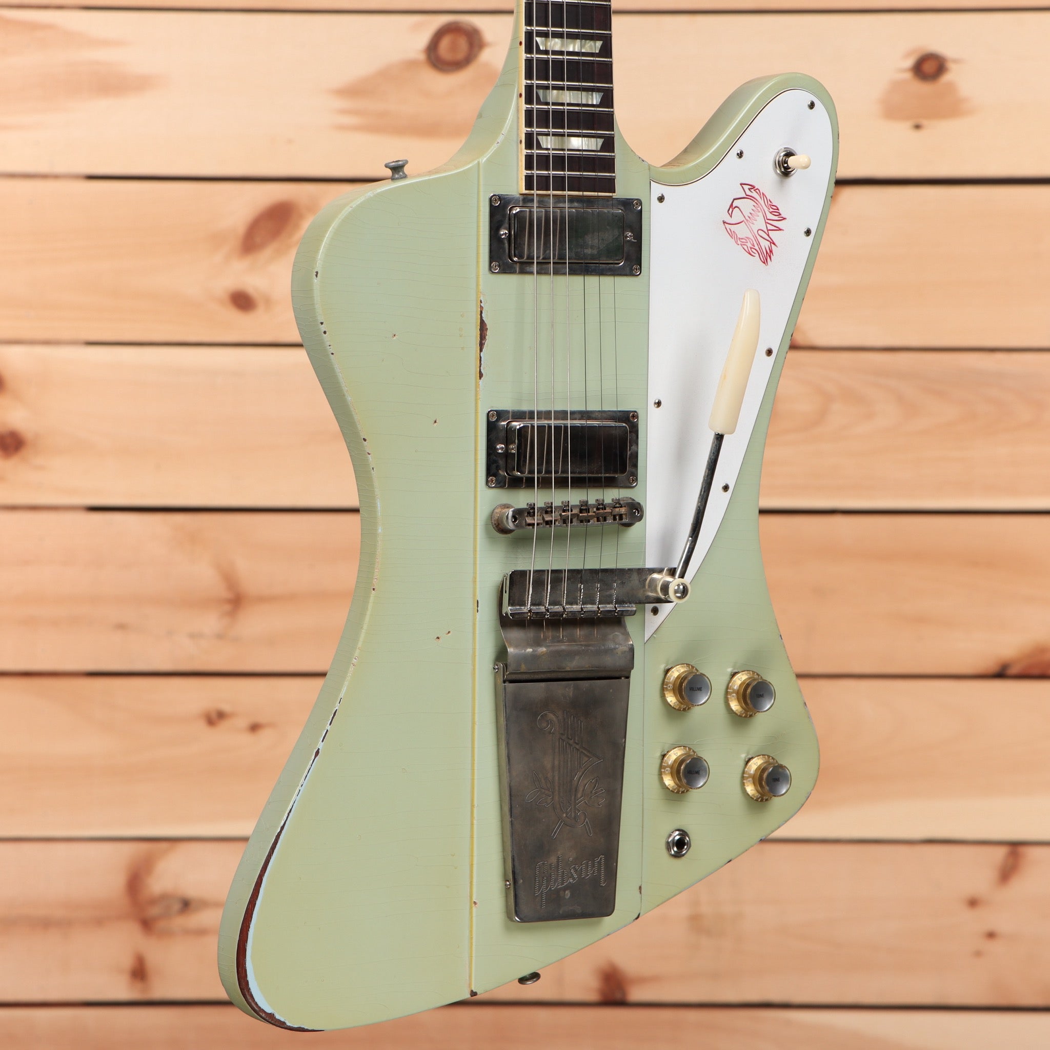 Gibson 1963 Firebird V electric guitar heavy aged antique frost blue with Maestro vibrato