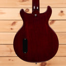Gibson 1958 Les Paul Junior Double-Cut electric guitar VOS Cherry Red with P90 pickup and semi-hollow body