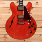 Gibson ES-355 semi-hollow body electric guitar light aged watermelon red with dual humbuckers