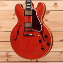 Gibson 1959 ES-355 light-aged semi-hollow electric guitar Watermelon Red with dual humbuckers and f-holes