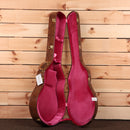 Gibson ES-355 semi-hollow body electric guitar light aged watermelon red with gold hardware and pink velvet case lining