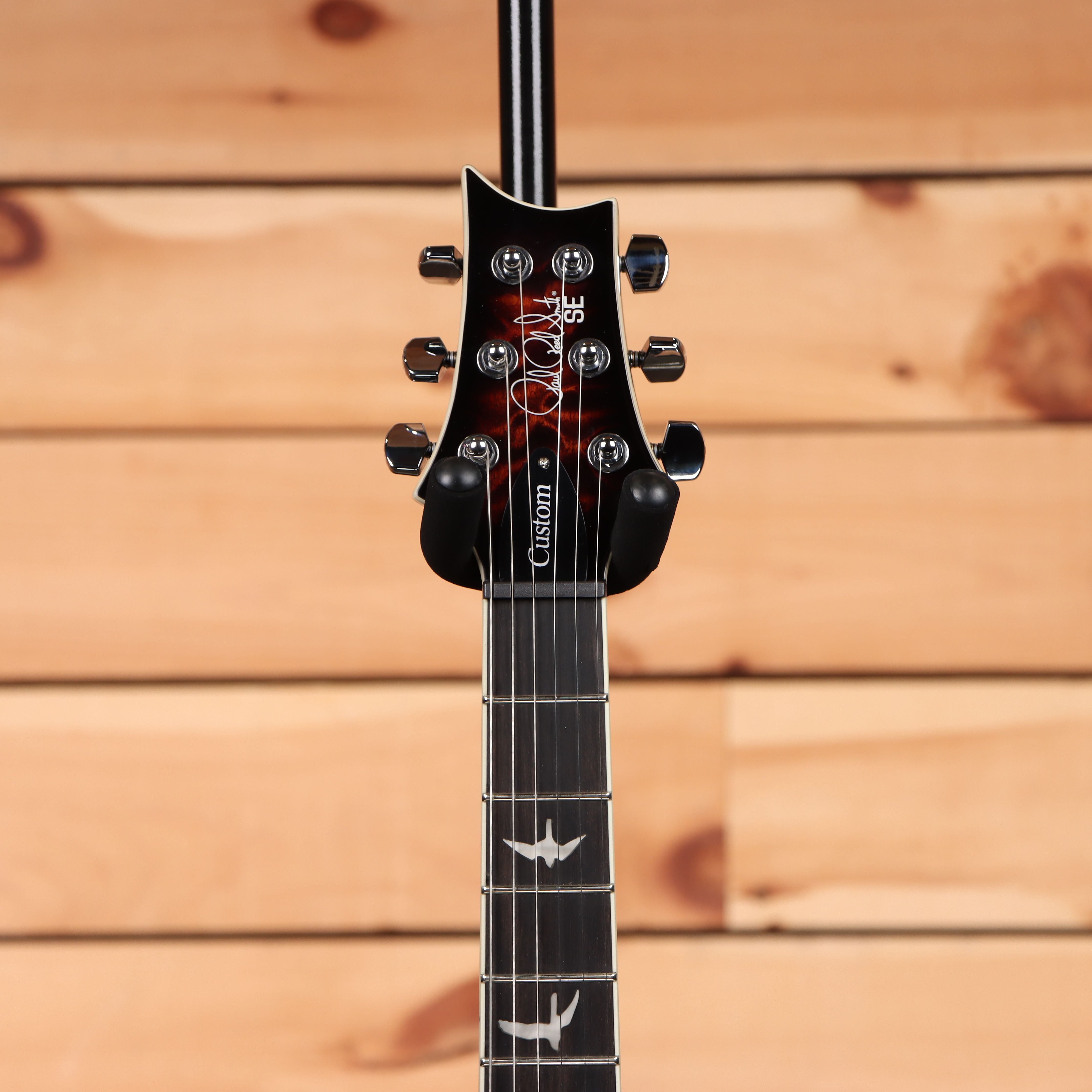 Paul Reed Smith SE Custom 24 electric guitar Black Gold Sunburst with bird inlays and humbucker pickups