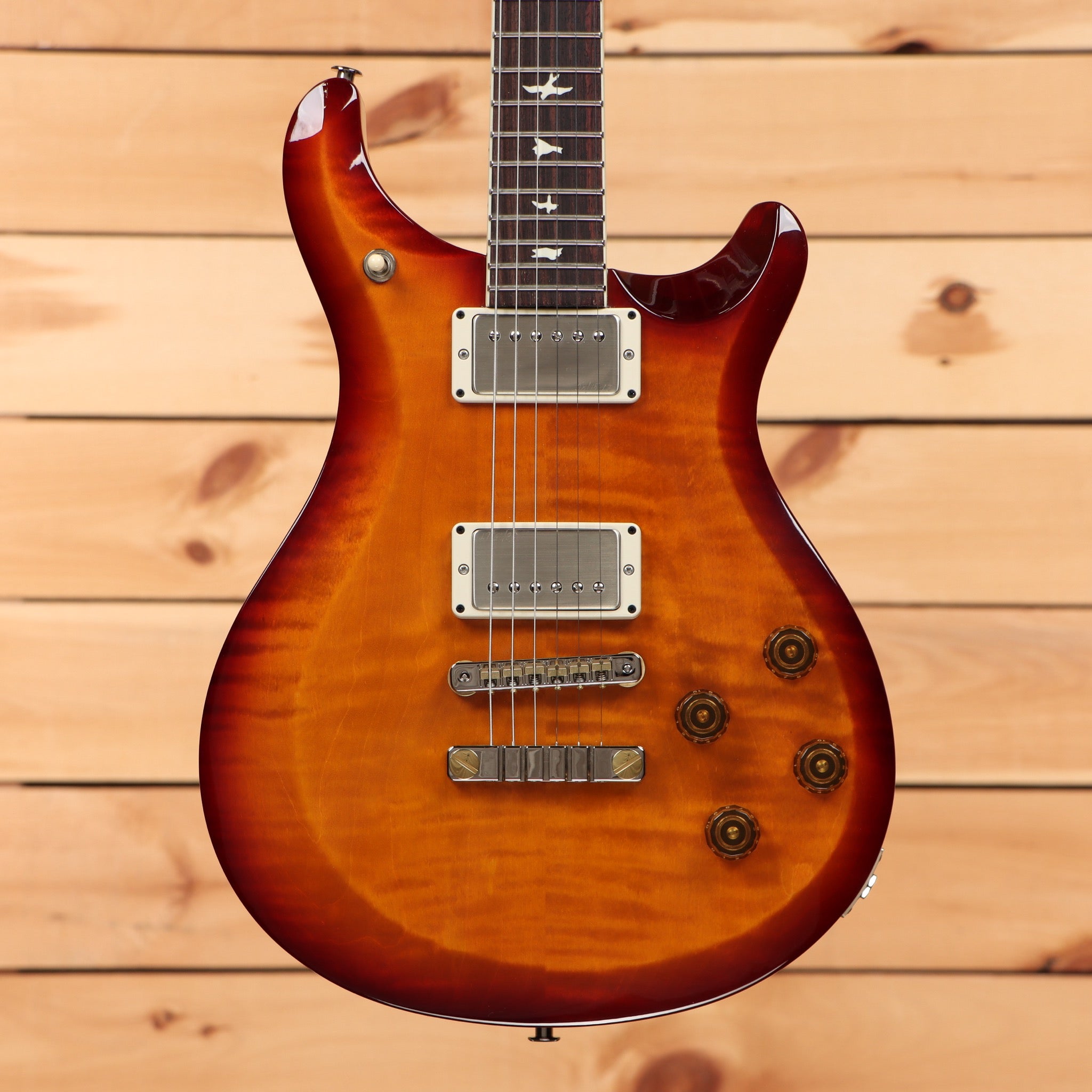 Paul Reed Smith S2 McCarty 594 dark cherry sunburst electric guitar with flamed maple top and dual humbuckers