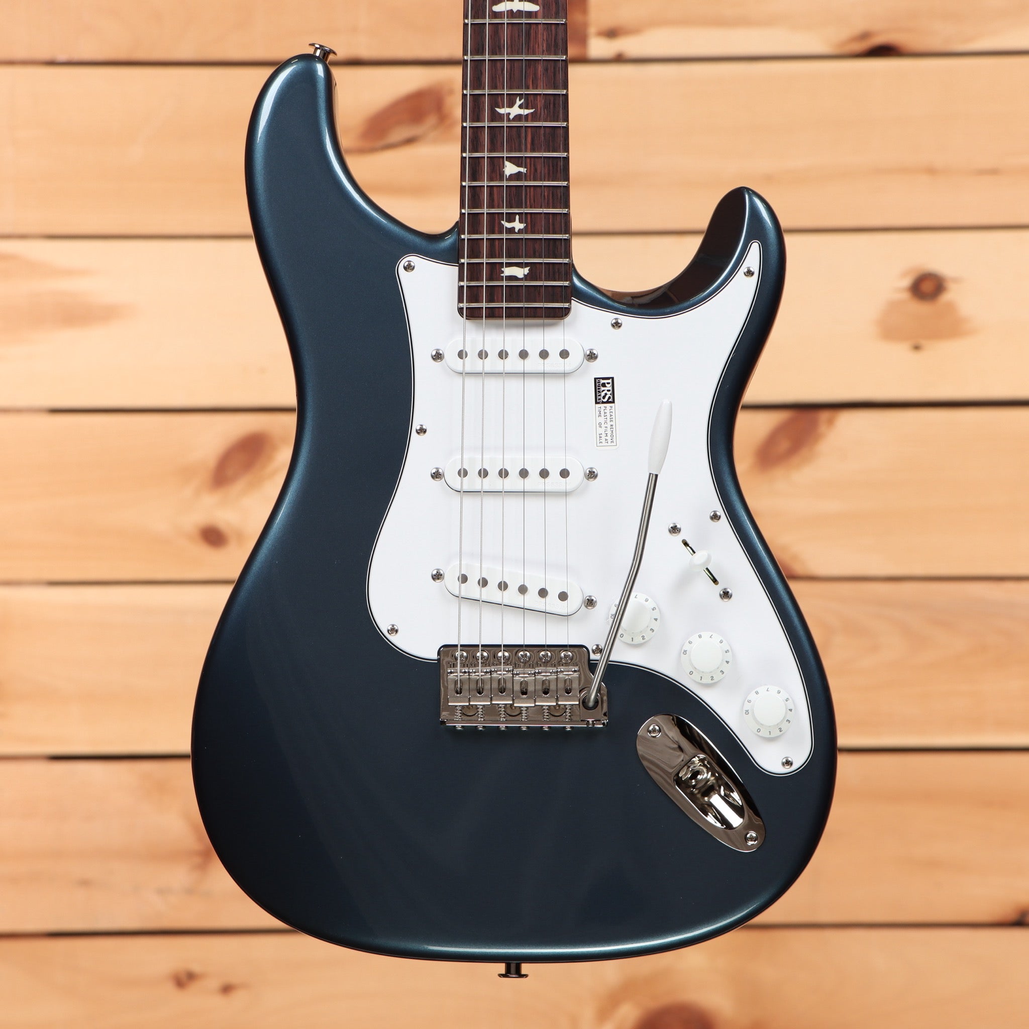 Paul Reed Smith Silver Sky Rosewood electric guitar Dodgem Blue with white pickguard and tremolo bridge