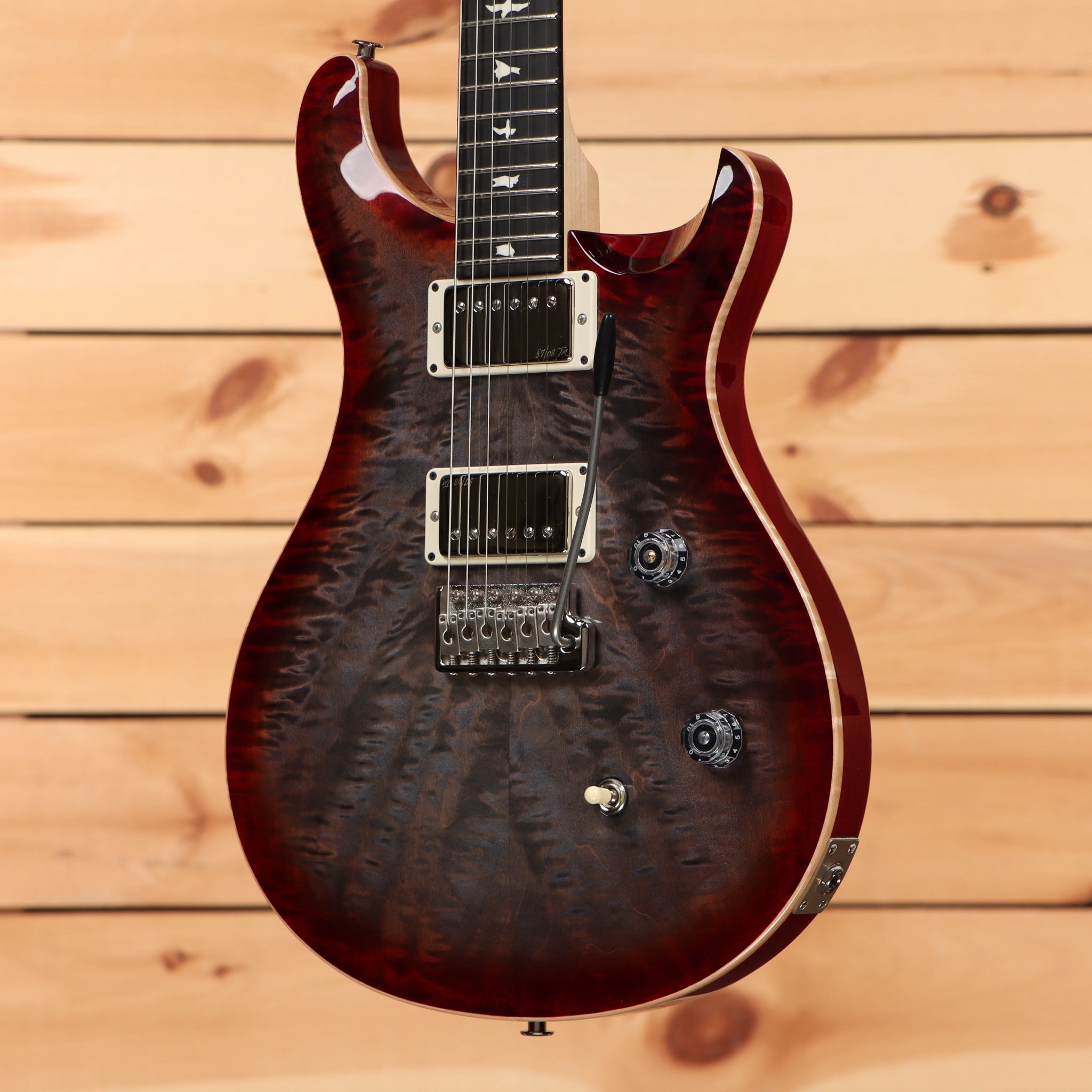 Paul Reed Smith Limited Righteous Run CE-24 electric guitar Black Cherry Burst with flamed maple top and dual humbuckers